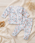 Conjunto bata y pelele algodón estampado NB