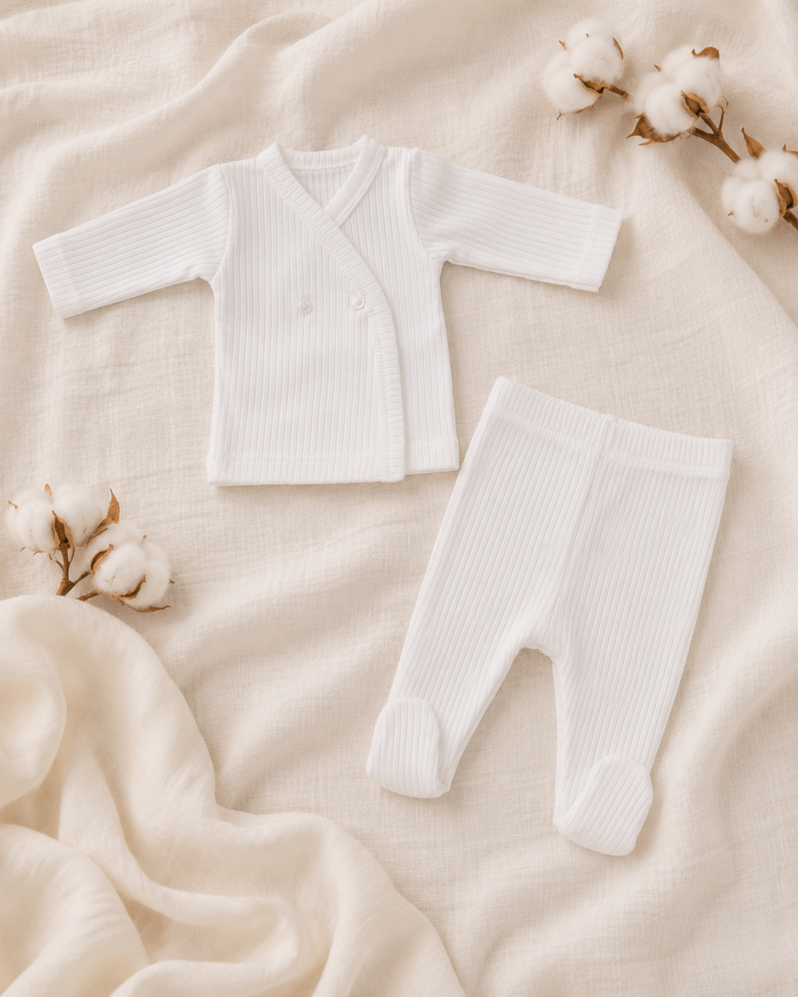 Conjunto bata y pelele en algodón morley NB