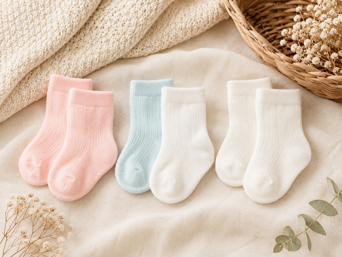 Pack de 2 pares de medias lisas para bebé