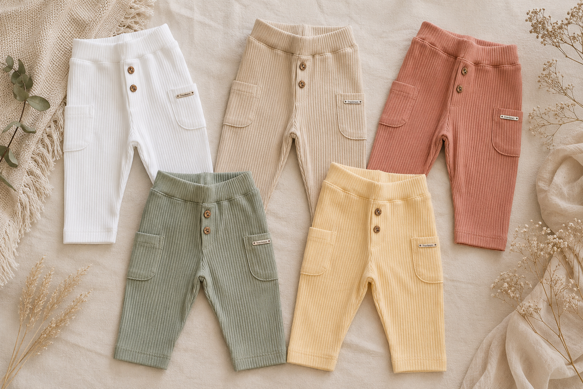 Pantalón de morley con bolsillos y botones de coco – MB