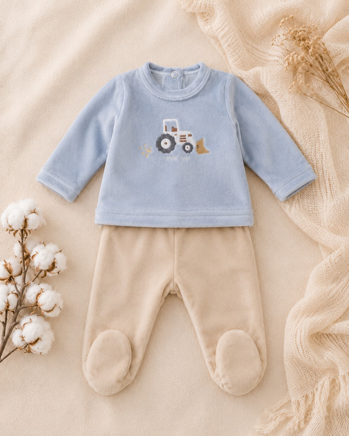 Conjunto de plush de bata y pelele RN
