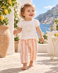 Pantalon rayado de lino