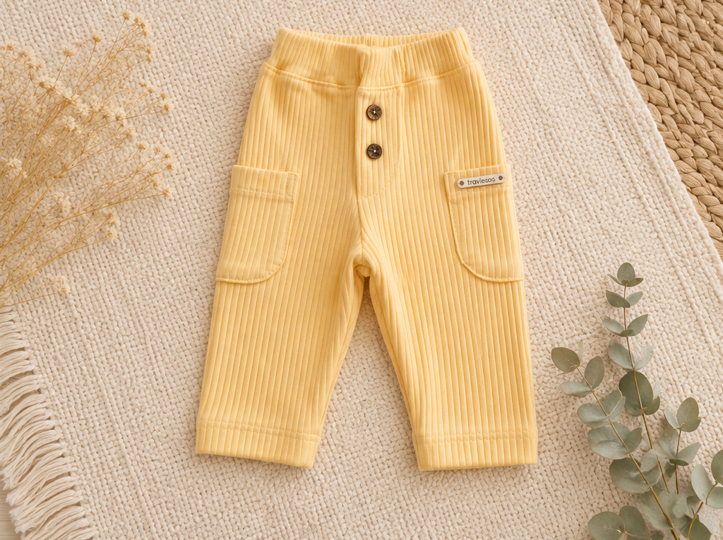Pantalón de morley con bolsillos y botones de coco – MB